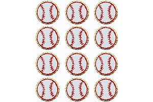 12 PCS Baseball Patch Gold Edges Embroidered Chenille Patches for Ironing DIY