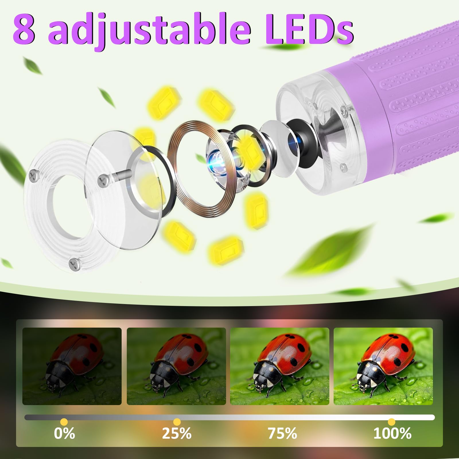 Microscopio per bambini: microscopio digitale con schermo IPS da 3", ingrandimento 1000x, microscopio portatile 1080P con 8 LED e 32 MB di memoria, microscopio tascabile USB per PC/Mac