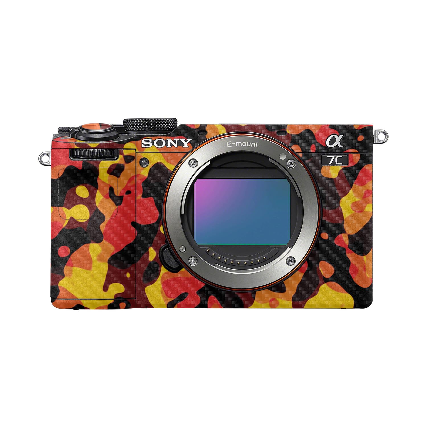 Carbon Fiber Camera Skin Compatible with Sony A7C Mark II (2023) - Warm Modern Camo - Premium 3M Vinyl Protective Wrap Decal Cover - Easy to Apply | Crafted in the USA by MightySkins
