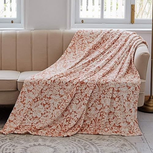 Miniatura 2 de Manta FY Fiber House, franela de lana con estampado de flores 3D