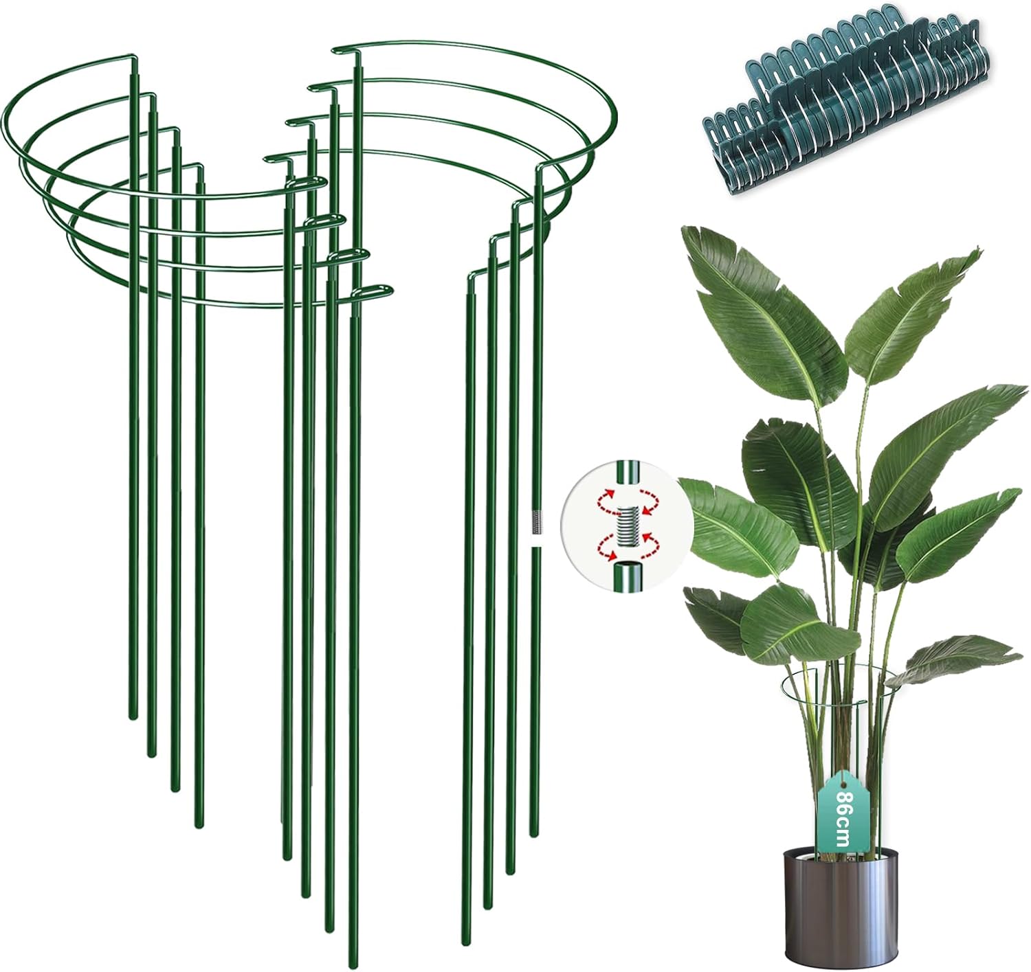 MUAEEOK 8 Pack 32x86cm (6cm Support + 2 x 40cm Lengthen) Adjustable