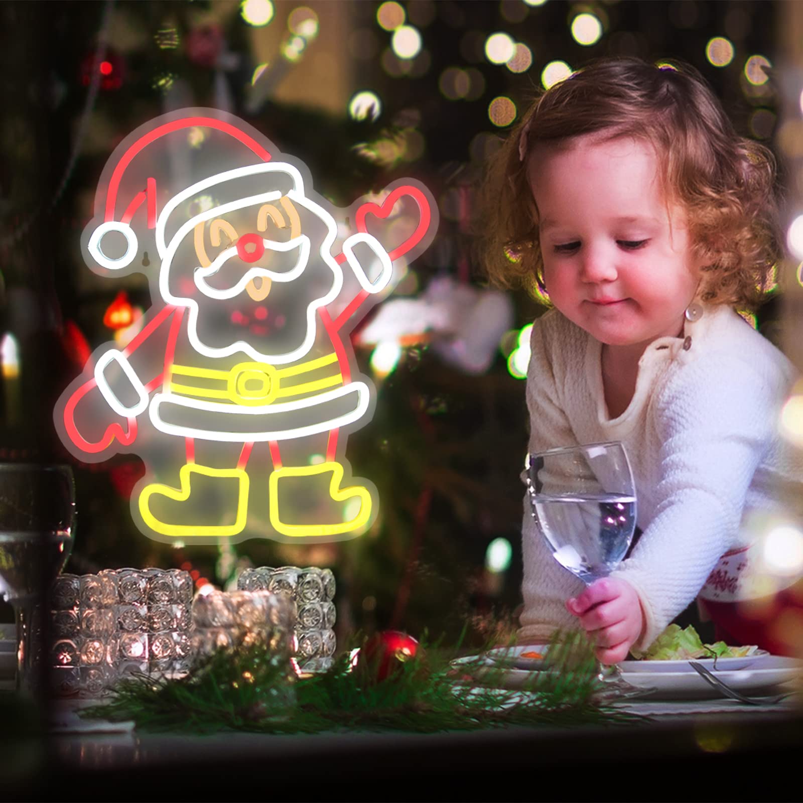 Amazon.co.jp: サンタクロース ネオンサイン クリスマス LEDネオン