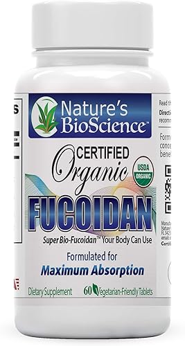 Nature's BioScience ® - Paquete de 6 botellas de Fucoidan orgánico certificado USDA