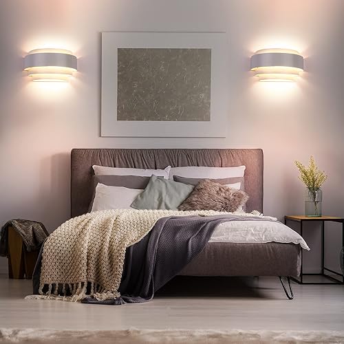 Miniatura 3 de SHANGSKY Juego de dos apliques de pared, apliques de iluminación para interiores, lámparas de pared para sala de estar, pasillo, escalera,