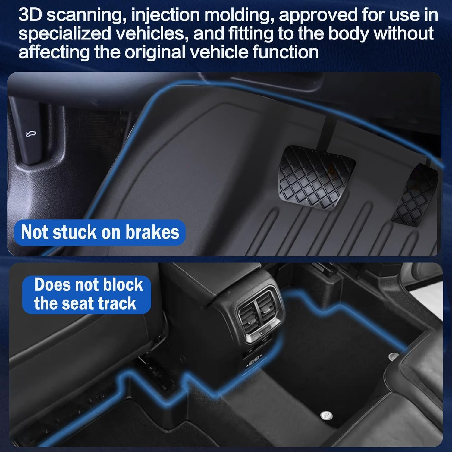 All Weather Rubber Car Floor Mats Compatible with 2012-2018 Ford Focus TPE Rubber Full Set Includes 1st 2nd — view 4