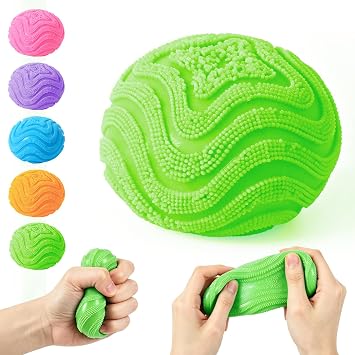 Fuzz Ball, Squishy Stress Ball, Soft Fidget Toy for Anxiety Relief, Fuzz Stress Ball, Sensory Squishy Ball Calming Tactile Grip for Focus & Relaxation Green