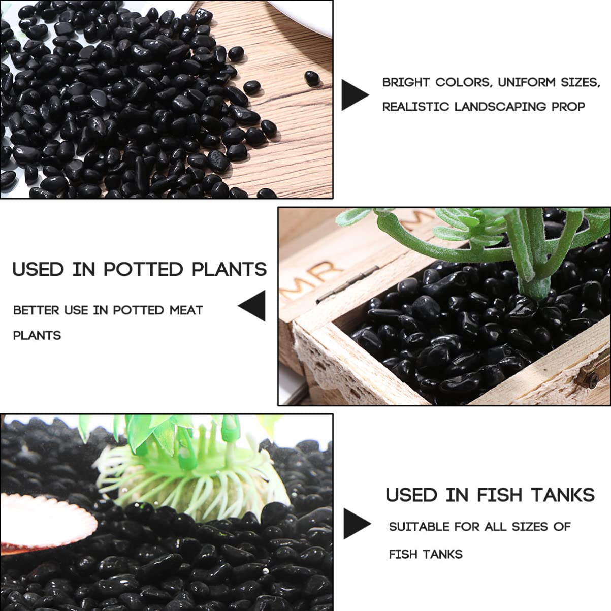 POPETPOP Aquarienkies Poliert Aquarium Glas Kies, Körnung 3-6 mm, 2kg