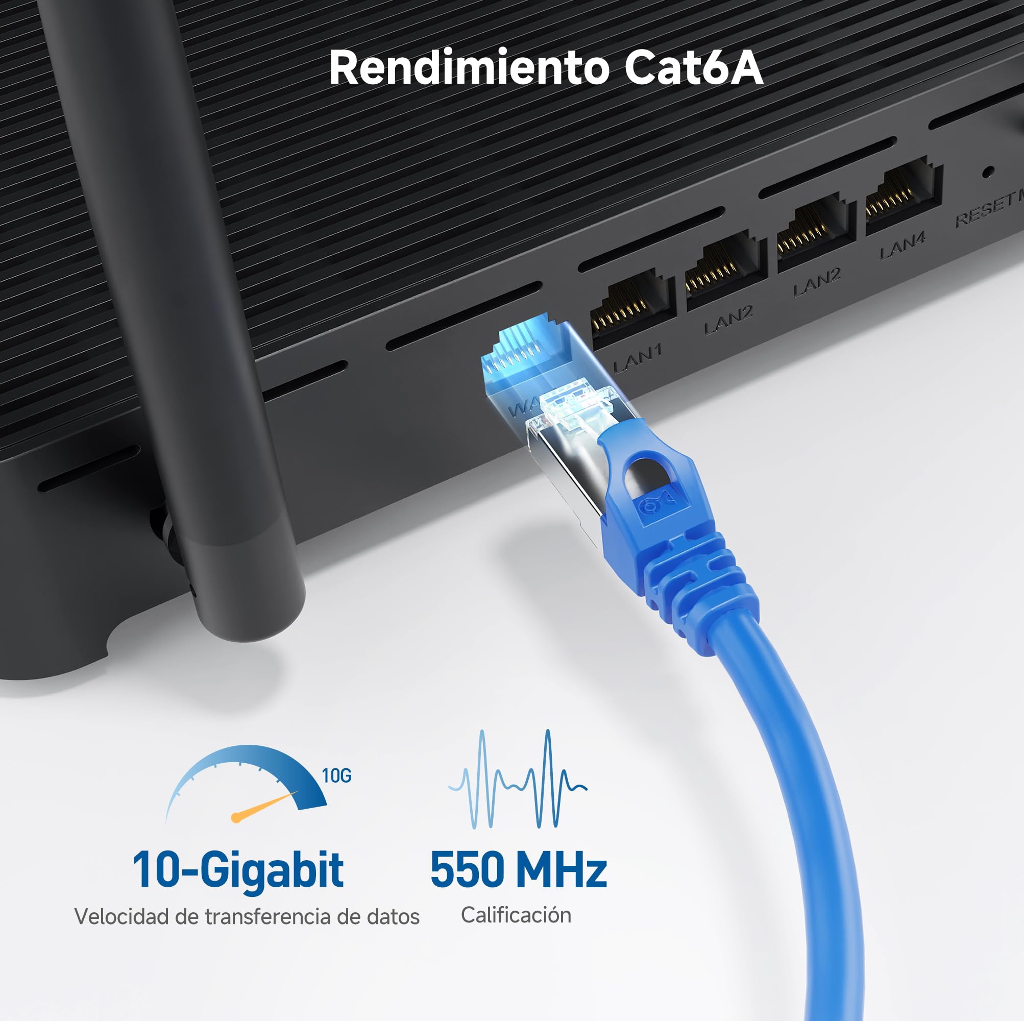 Cable Matters Paquete de 10 cables Ethernet Cat6A blindados cortos sin enganches de 7 pies (SSTP, cable Ethernet blindado SFTP, cable Cat6 blindado, cable de red blindado Cat 6) en negro