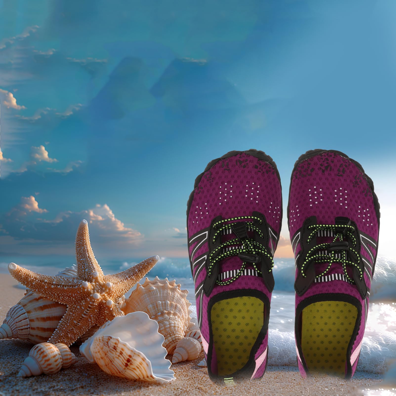 Wasserschuh für Damen und Herren Schnelltrocknend und Langlebig für Schwimmen Tauchen und Wandern Leicht und Pflegeleicht als Pool oder Strandschuh Geeignet