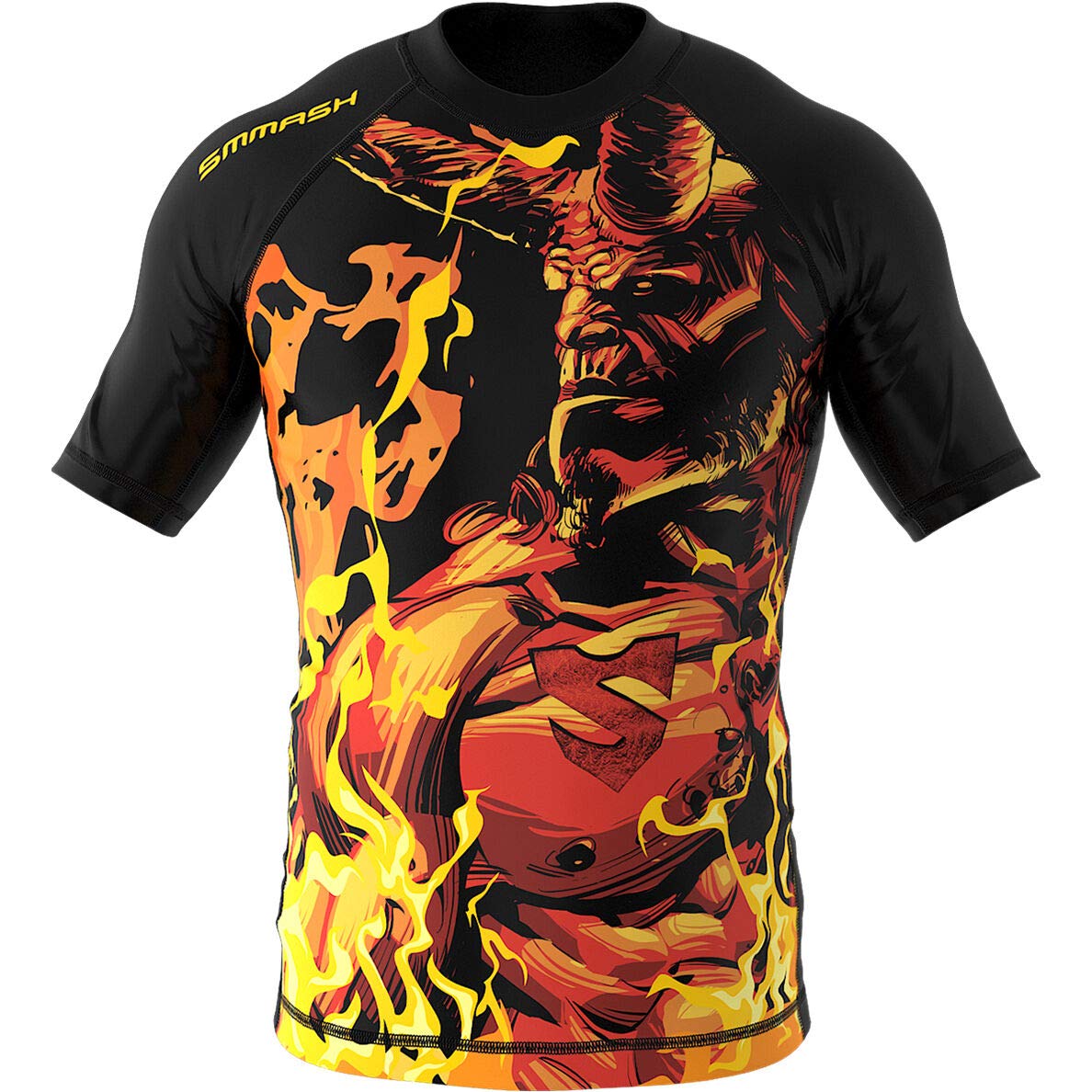 SMMASH Helion Rashguard Hombre Manga Corta, Camisetas Hombre para MMA, Artes Marciales, Krav Maga, BJJ, K1, Karate, Material Transpirable y Antibacteriano — view 46
