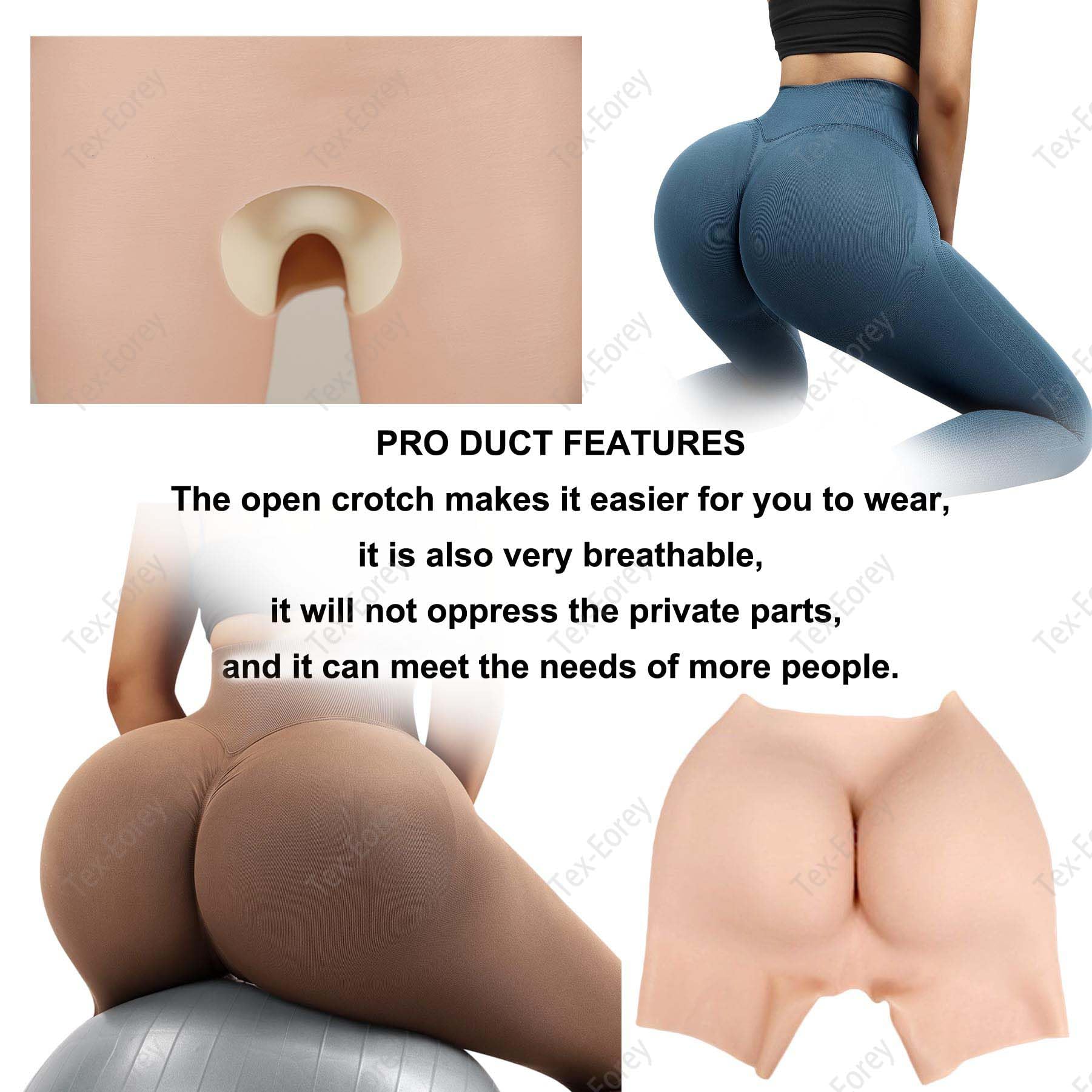 Bragas De Silicona para Gluteos Faja Reductora De Gluteos Fake Ass Hip Pads Lifting Ropa Interior para Mujeres Drag Queen Cosplay,Wheat,One Size