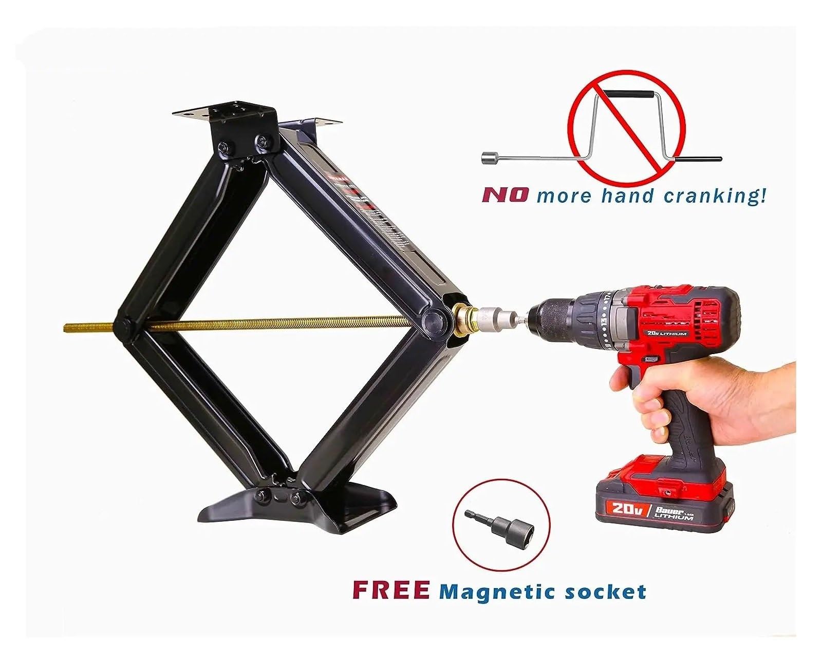 wagenheber Auto Wohnmobil-Anhänger-Stabilisator-Nivellierungs-Scherenheber mit Steckdose und Wasserwaage, 24 Zoll, 5000 lbs, Set 2 Wagenheber