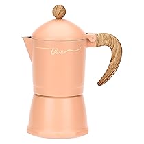 THUN – Caffettiera per induzione Bloomia – Corpo principale in alluminio, manico e pomello in termoplastica – Collezione Giardino di primavera – Ø 8.5 cm, 18 cm h