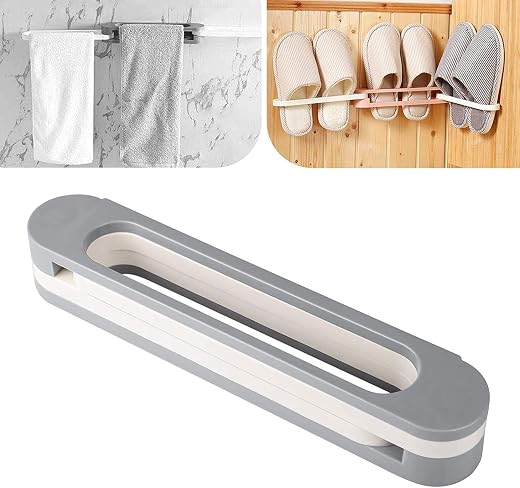 BEHAHAI Plastic Wall Mounted Folding Slippers Rack Shoes Stand Mounted Slippers Storage Organize Shoes Rack Hanging Shelf ...