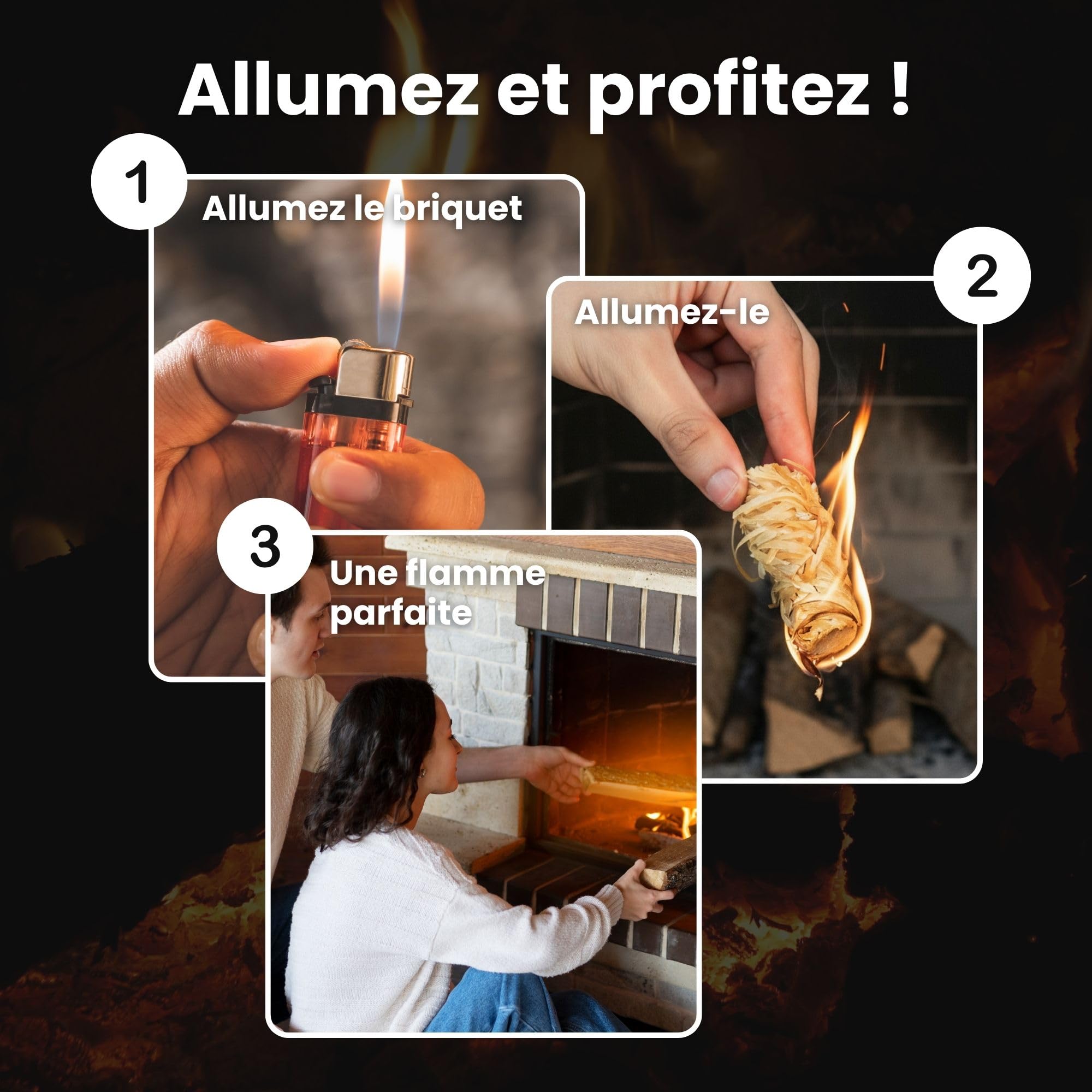 LERAVA® Allume-feu Laine de Bois (5 kg ≈ 400 pièces) – Allume-feu cheminée Naturel – Longue Flamme & Combustion sans Odeur – Écologique & Durable – Idéal pour poêle, Barbecue & Foyer