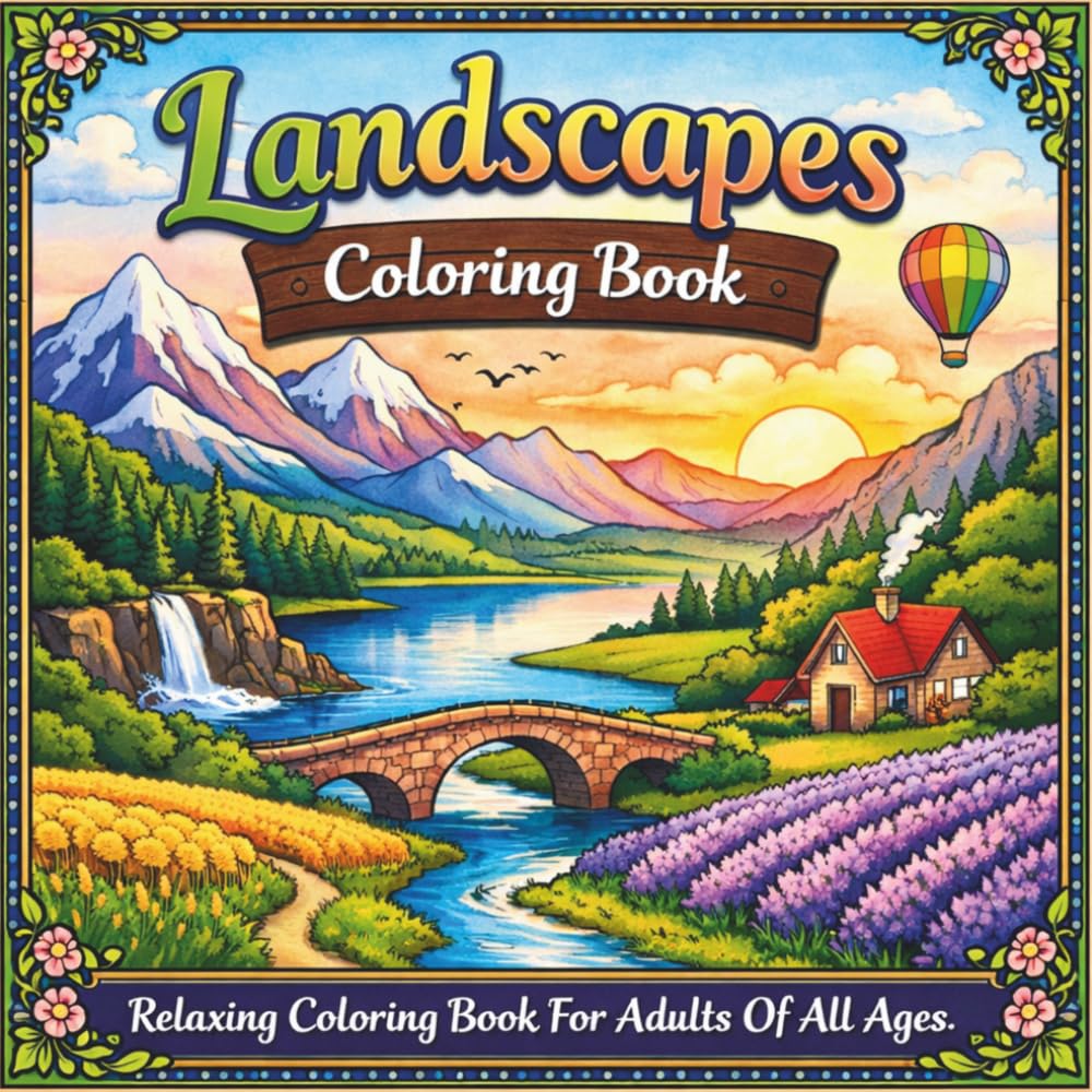 Landscapes Coloring Book: Relaxing Coloring Book For Adults Of All Ages