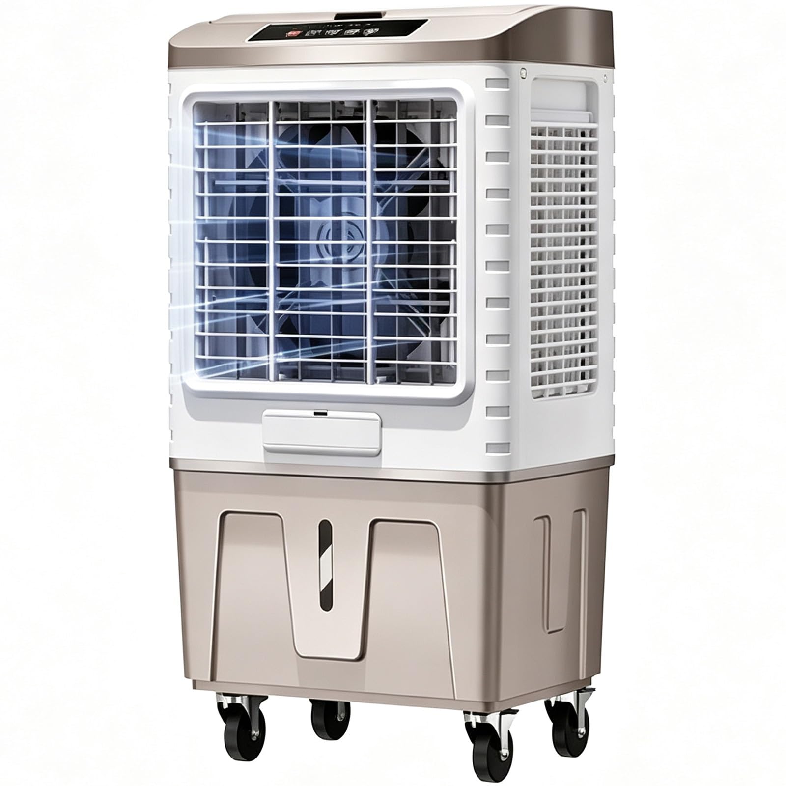 Swamp Cooler, Evaporative Air Cooler with 6 Ice Packs, Windowless Portable Air Conditioner with 50 L/13.2 Gal Water Tank, 120° Oscillation, 20x15x39 in