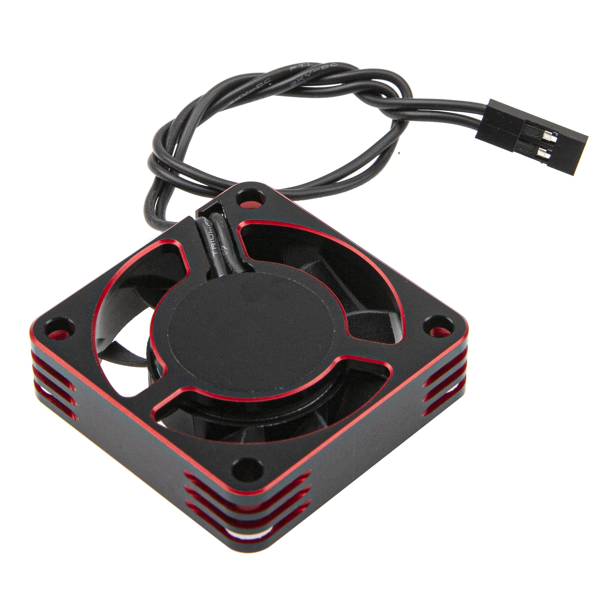 ShareGoo Alloy Brushless Motor ESC Cooling Fan Heatsink 18000RPM 40x40mm JST Plug for 1/8 1/10 1/12 RC Car 540 550 Brushless Motor,4010 (Black-Red)