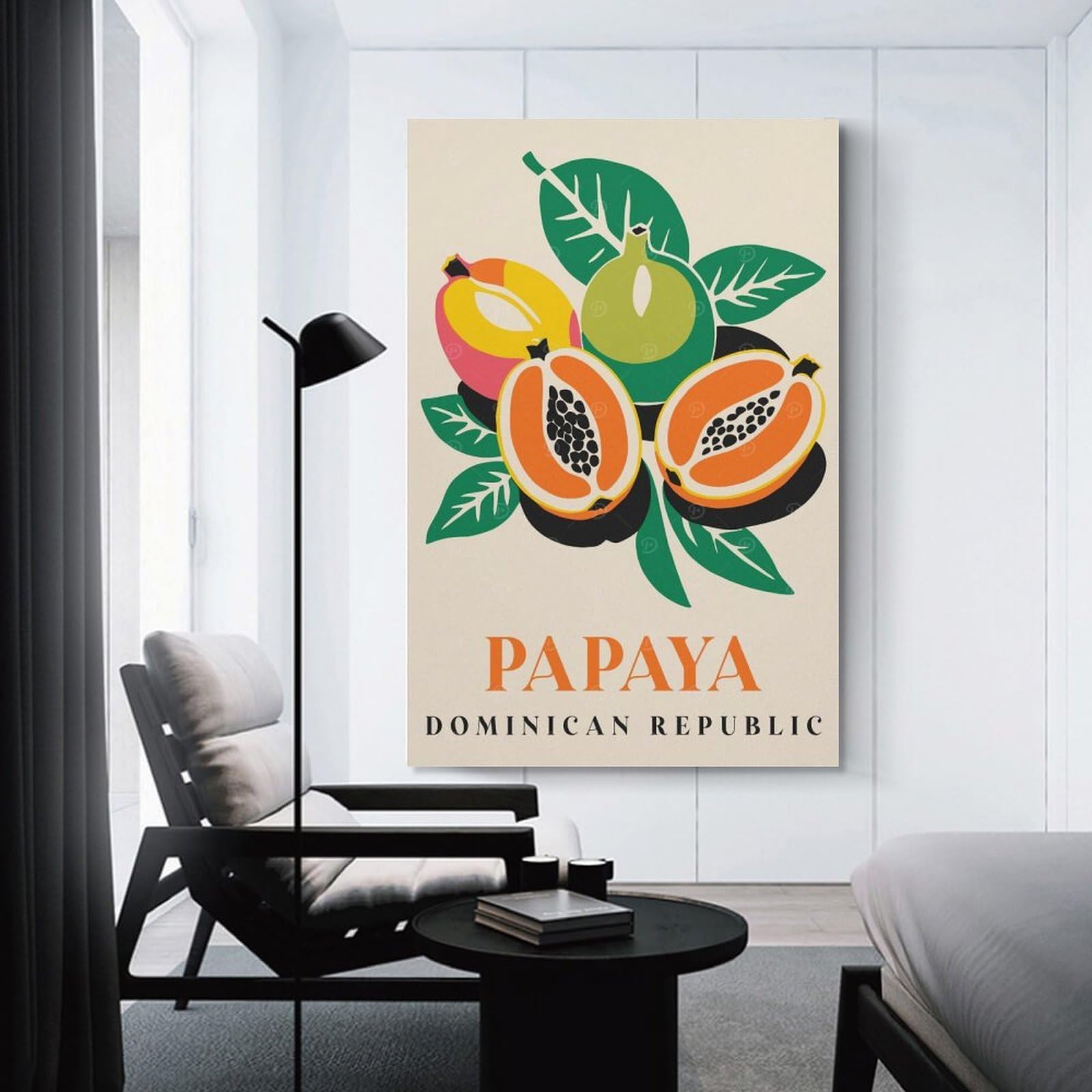 Junmoney Papaya Dominican Republic Room Decor Wall Art 20x30inch(50x75cm), for Corridors, Hallways Or Apartment Entries, Decorative Wall Art for Narrow Spaces