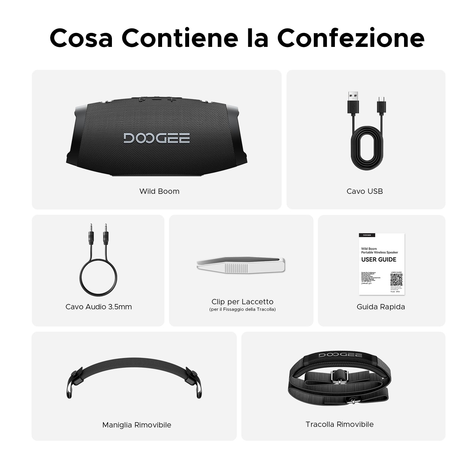 Cassa Portatile Potente 100W Picco,80W RMS,Speaker Wireless IPX5,15 Ore Autonomia,TWS Stereo,Bassi Profondi,RGB,Power Bank,USB TF AUX (BLACK)