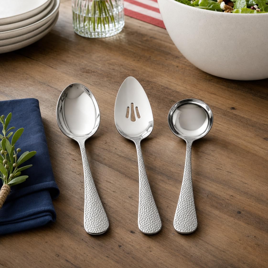 Liberty Tabletop Providence 3 Piece Stainless Steel Hostess Serving Set, Polished, Made in USA, Dishwasher Safe