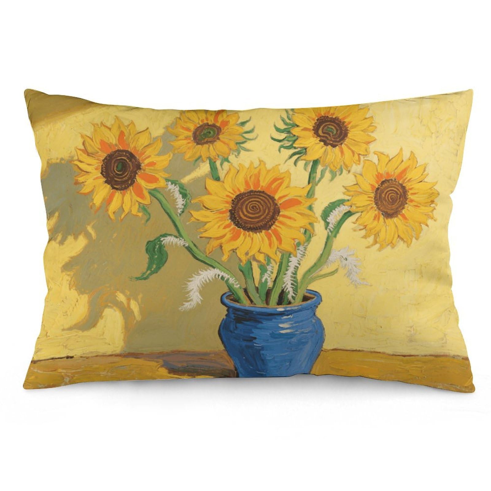 Sunflower Throw Pillow Cover Soft Pillow Case Decorative Lumbar Pillow Cover Cozy Throw Pillowcase Polyester Rectangular Cushion Case Decor for Couch Sofa Bed