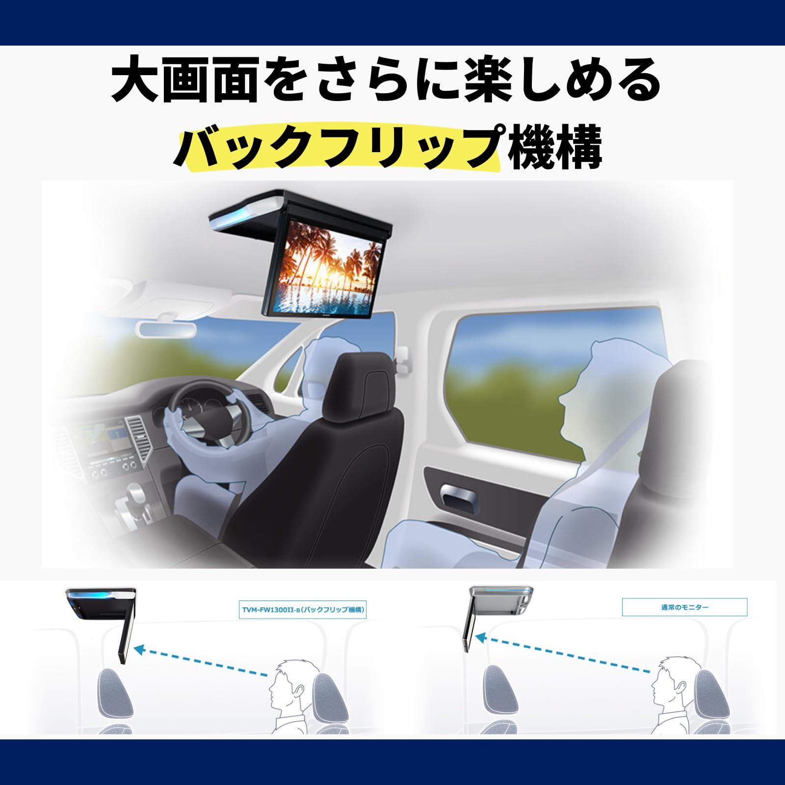 Amazon | パイオニア フリップダウンモニター TVM-FW1300-2-B 13.3 