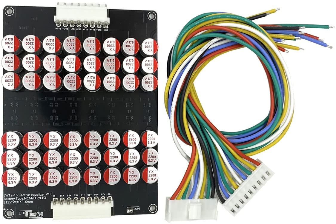 1PCS 16S 5A Li-ion Lifepo4 LTO Al Litio Equalizzatore Attivo Condensatore Bilanciatore 12S-16S