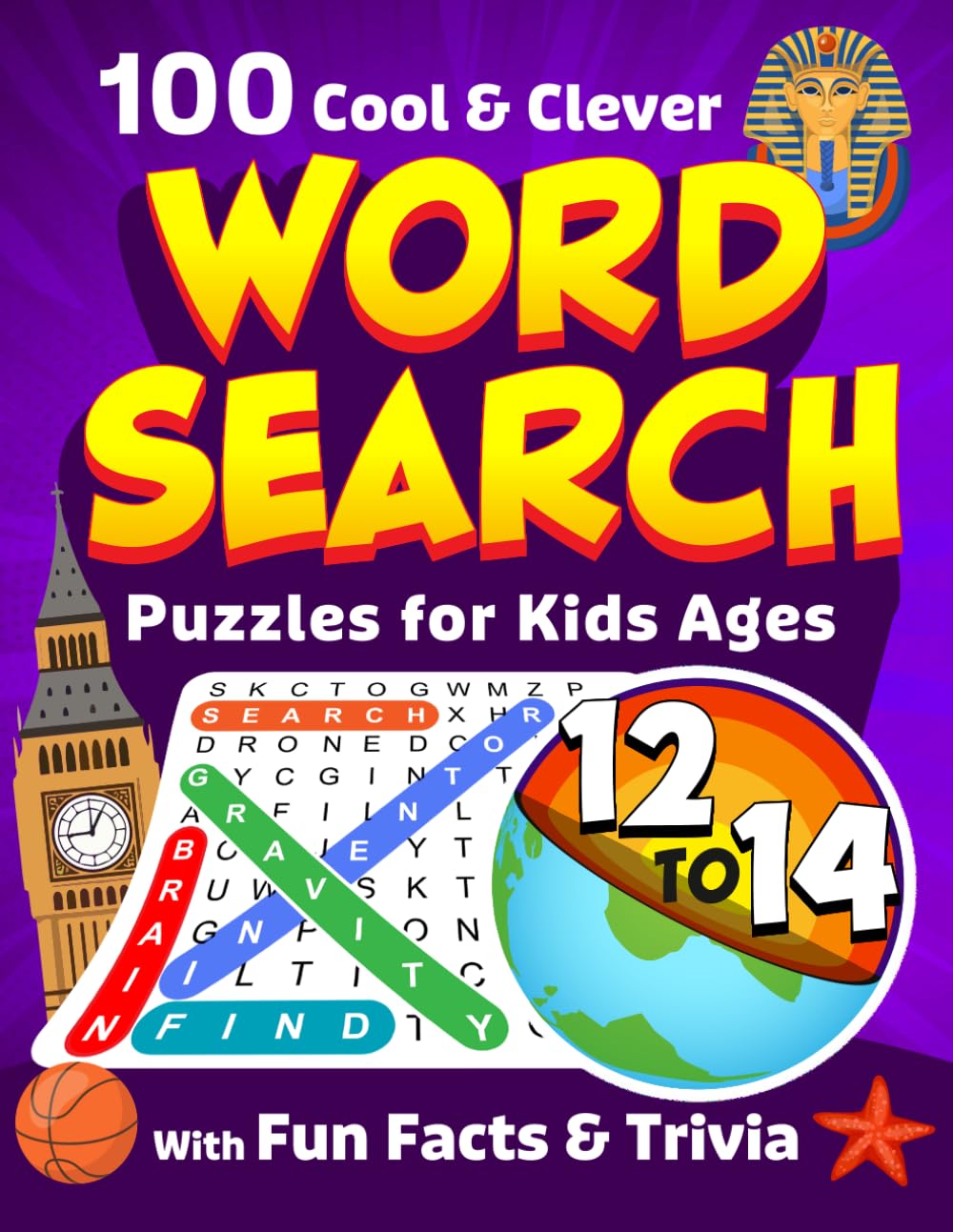 Cool & Clever Word Search: 100 Themed Puzzles for the Curious with Fun Facts & Trivia for Kids Ages 12-14 (Wordfind Activity) (Word Search Puzzles for Curious Kids and their Parents)