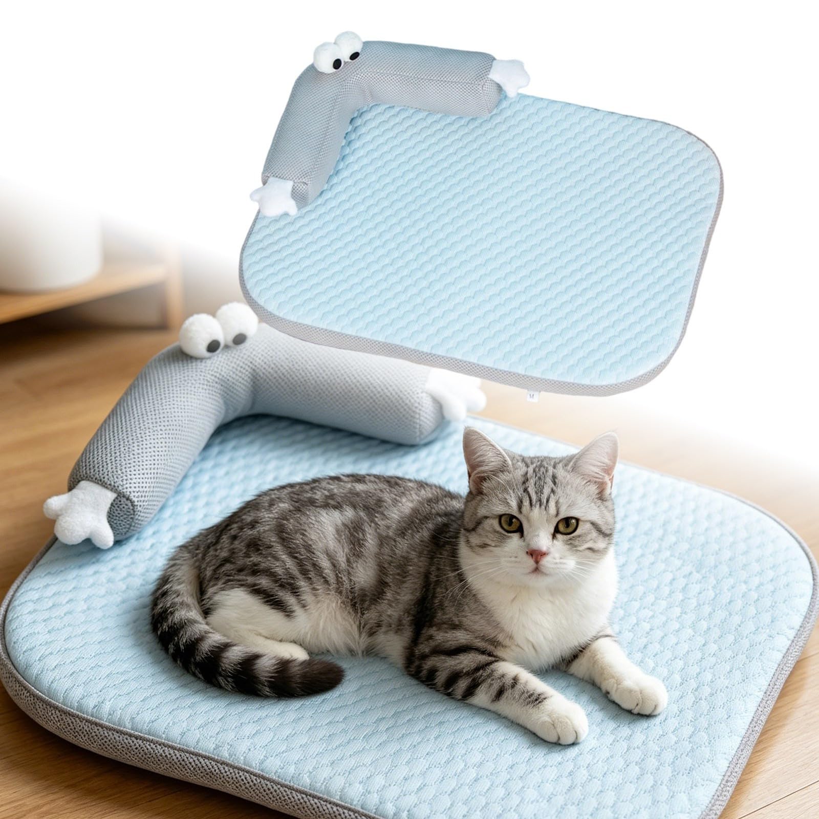 Generico Tappeto Rinfrescante Cane Gatto Estate Morbido 40×55 cm Lavabile | Materassino Refrigerante Animali Domestici Tessuto Traspirante Pieghevole Antiscivolo Cuccia Casa Auto Viaggio Estate