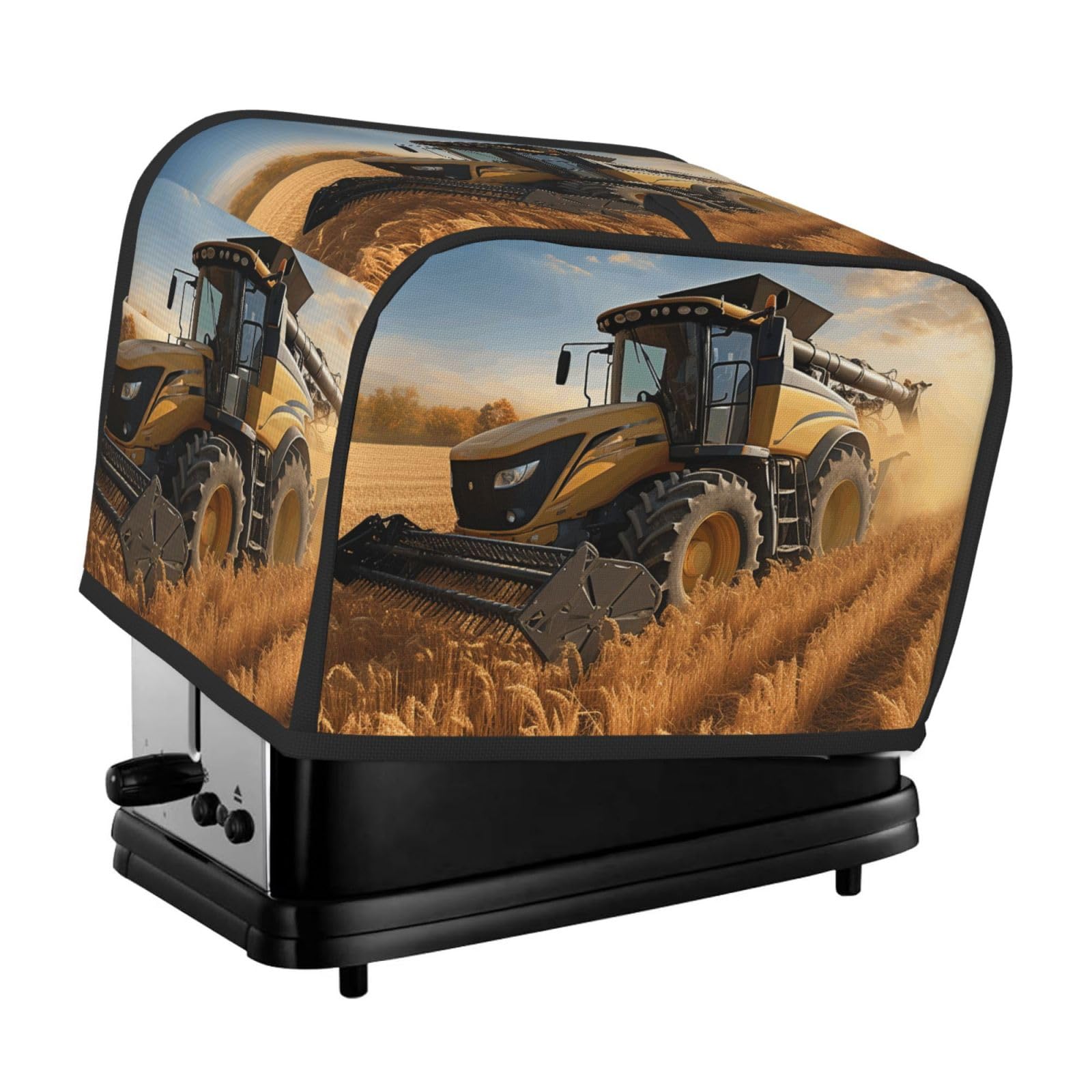 Toaster Covers 2 Slice Farm Tractor Harvest Bread Machine Cover Quilted Dustproof Toaster Cover Washable Bread Maker Protective For Kitchen Small Appliance