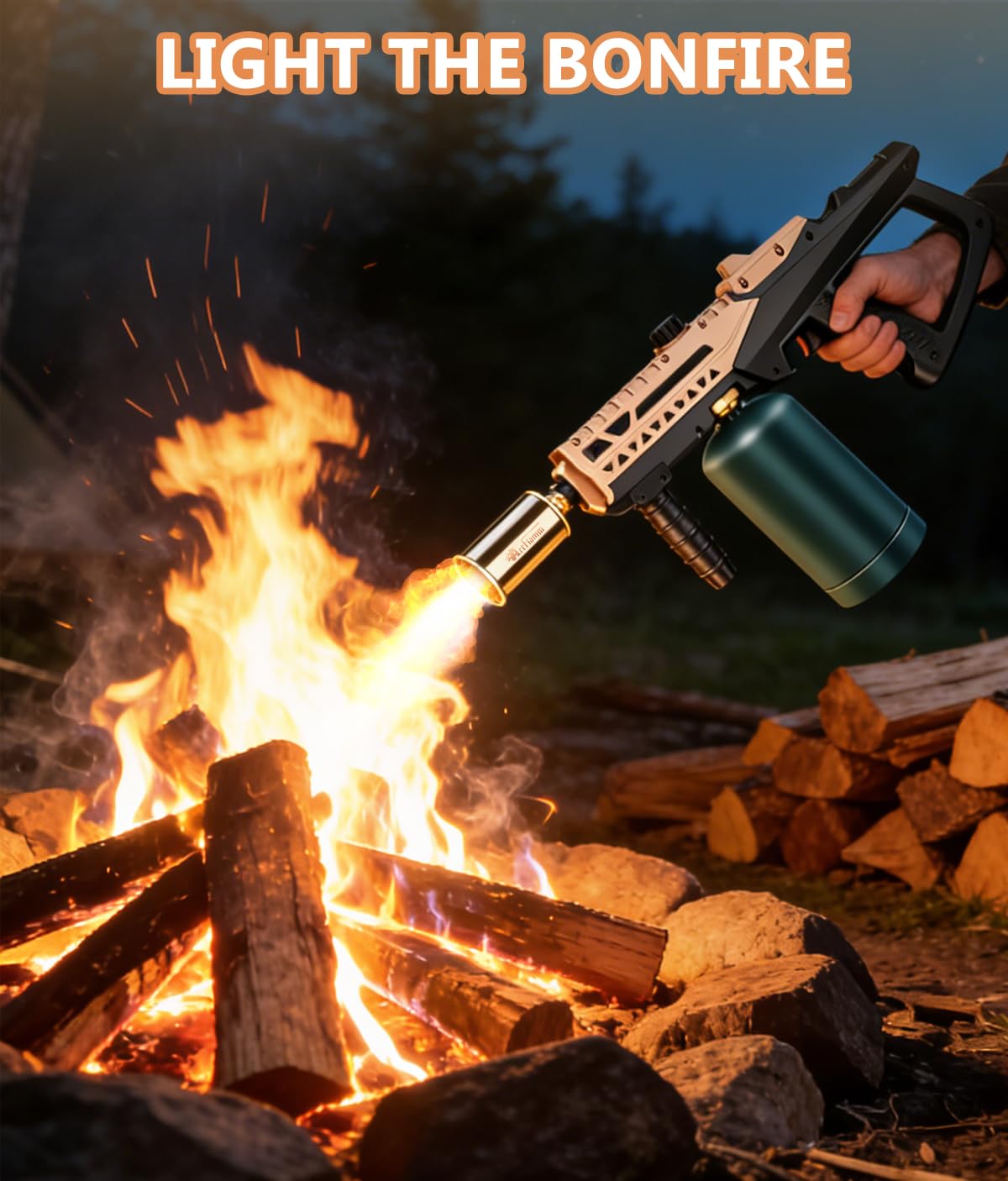 Pistola de antorcha de propano – Cabezal de antorcha de cocina máx. 800.000 BTU – Antorcha culinaria Sous Vide – Lanzallamas ajustable para barbacoa, fogata, parrillas de madera de carbón