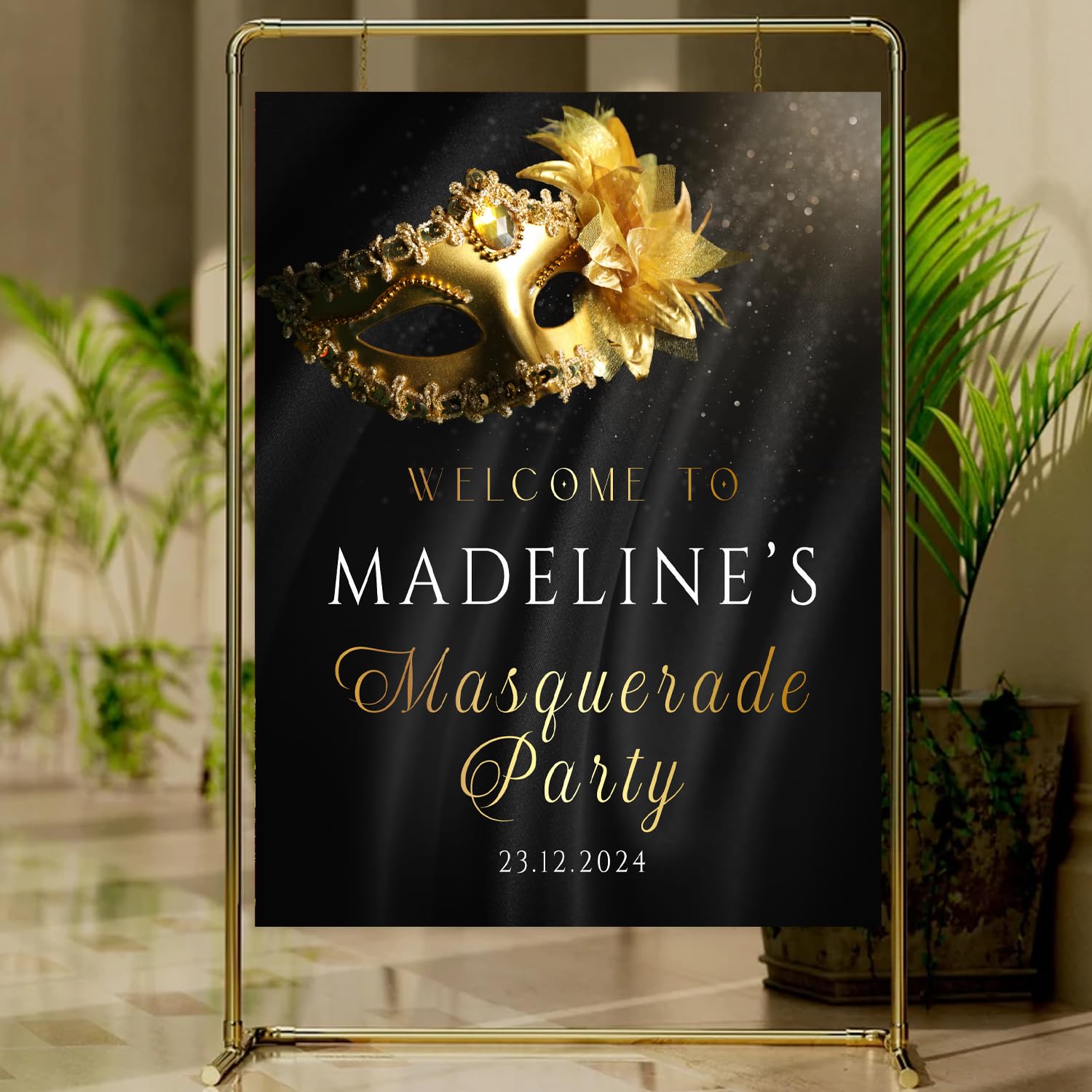 Amazon.com: Personalized Masquerade Ball Birthday Welcome Sign ...