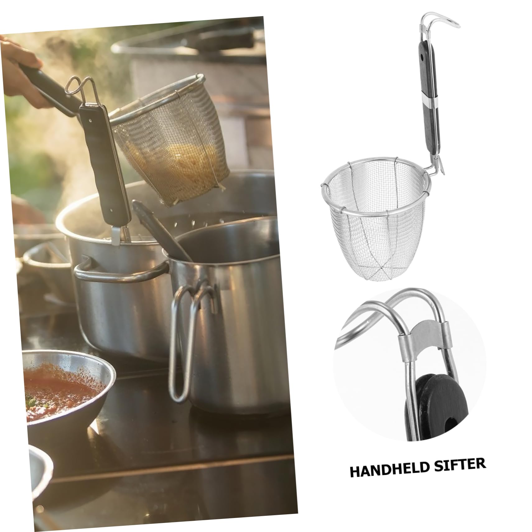 MAGICLULU 2 Pezzi per Colino per Alimenti Setaccio Portatile per Noodles E Frittura Sicuro Non-materiale