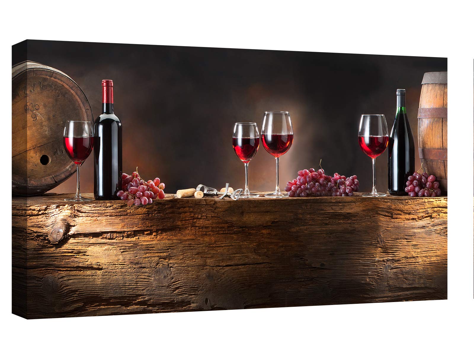 canvashop Quadri Moderni Soggiorno 120x70 cm Stampa Su Tela | Cucina, Cantina, Vino Rosso