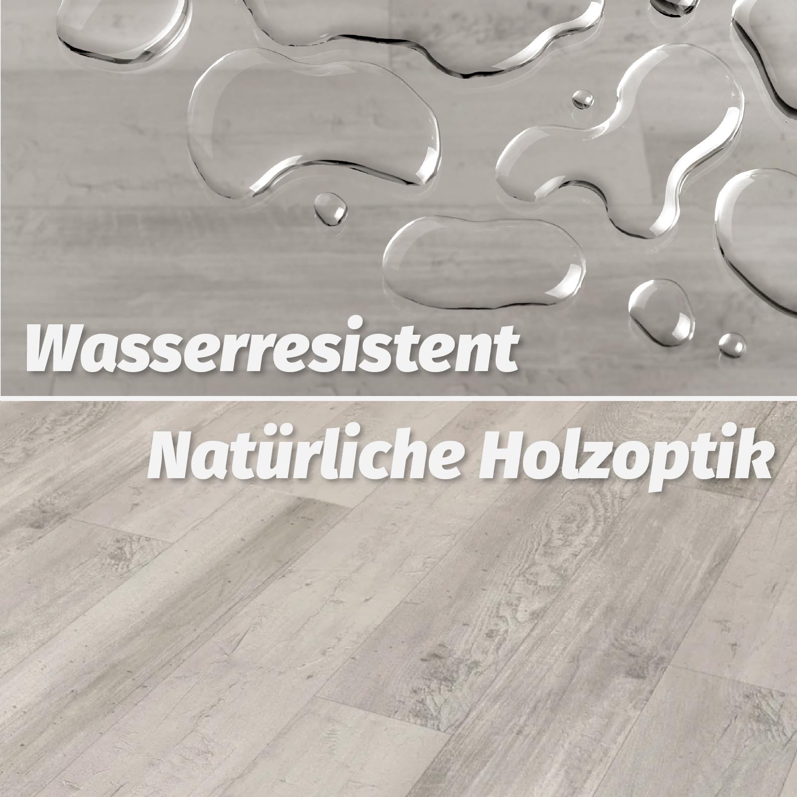 HORI Klick Hartvinylboden aus hochwertigem SPC ohne PVC, Eiche Perth, geräucherte Landhausdiele, 1,98 m², Trittschalldämmung, wasserfest, für Fußbodenheizung und Feuchträume geeignet,