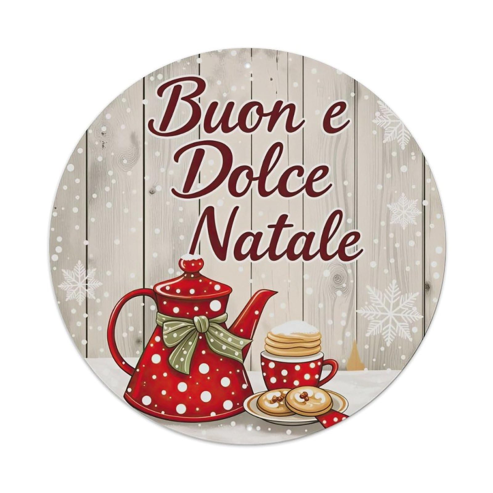 Red Polka Dot Teapot Metal Tin Sign