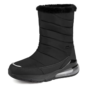 Womens Winter Snow Boots Wide Waterproof Warm Fur Lined Slip on Ankle Booties Orthopedic Boots Outdoor Insulated Winter