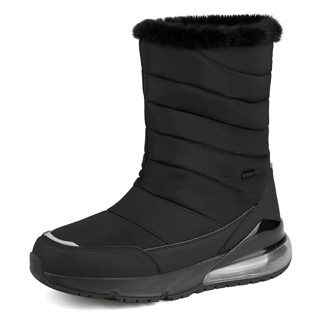 Womens Winter Snow Boots Wide Waterproof Warm Fur Lined Slip on Ankle Booties Orthopedic Boots Outdoor Insulated Winter