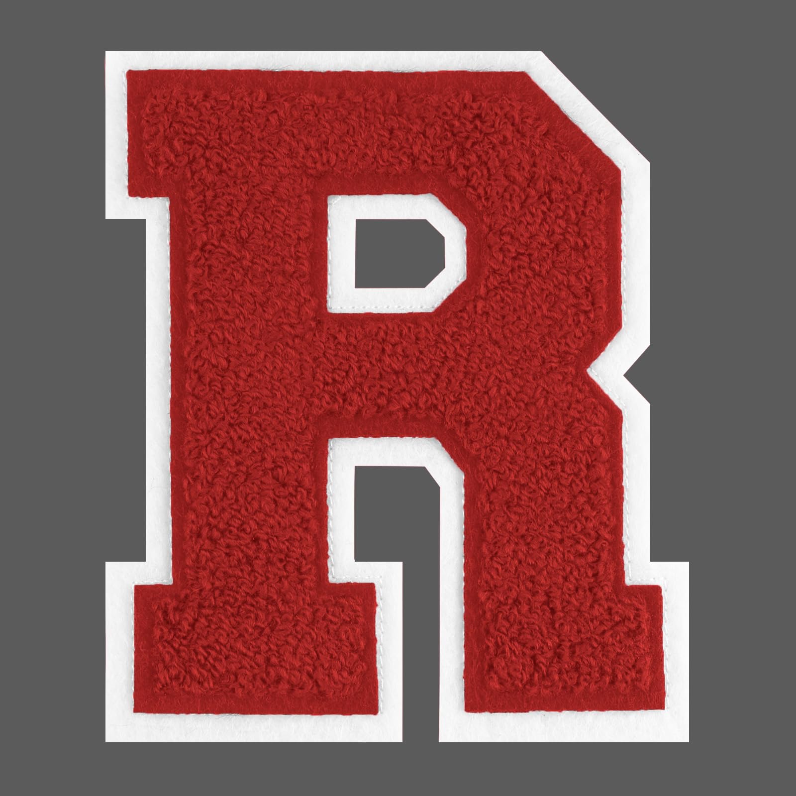 FANCIBAND 4.5 Inch Chenille Varsity Letter Patches Red Iron On Letters Letterman Jacket Patches for Clothing Jacket Hoodie Varsity Bag R