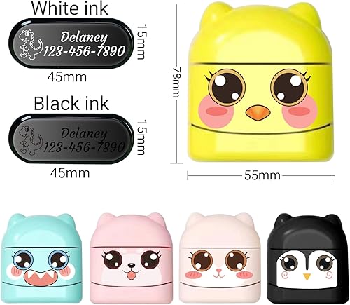 Sello con nombre para ropa de niños, sello con nombre para ropa de niños, sellos de inicio de jardín de infantes y escuela primaria, 10 estilos y 36