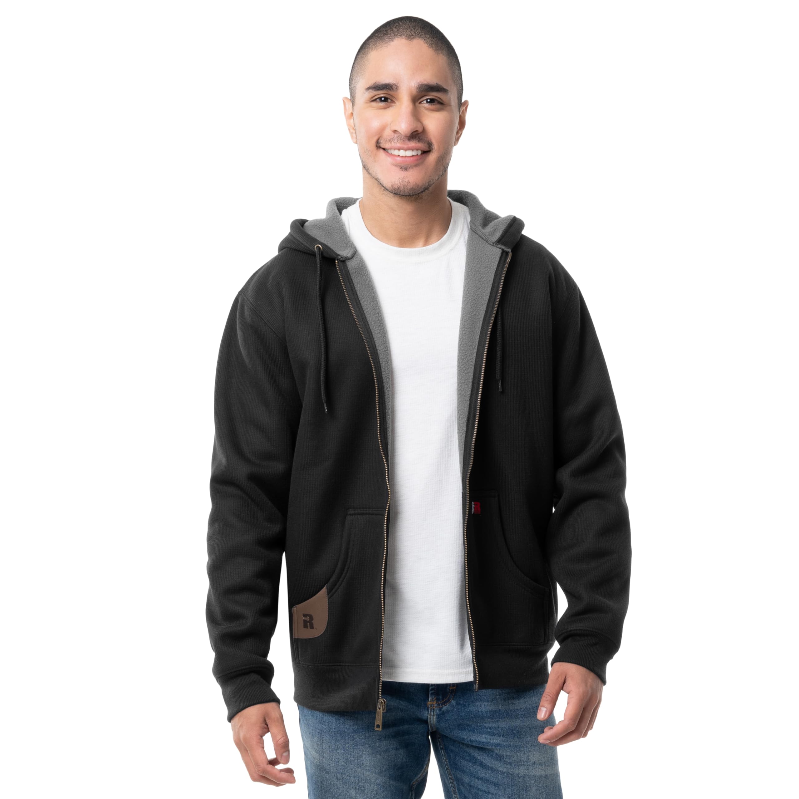Wrangler Sudadera térmica Sherpa con capucha y cremallera para hombre