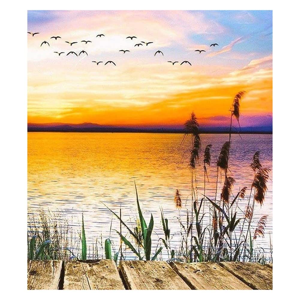 Kit Diamant Peinture Grand Format 80x160cm Forage Complet Coucher de Soleil