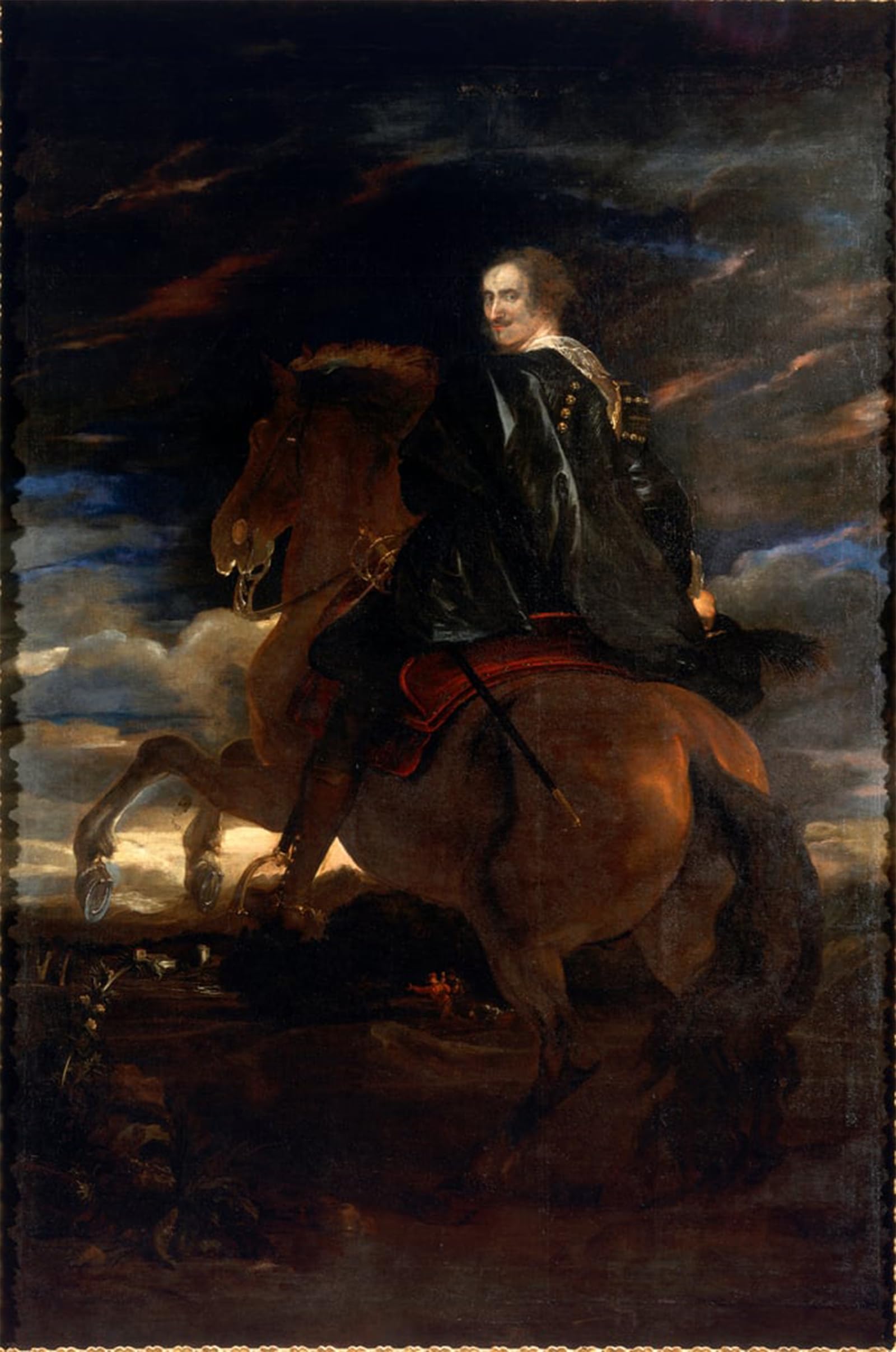 ARTXLXXBN Famous Prints Artwork Pictures Poster Painting Art Portrait of Giovann Paolo Balbi on Horse Painting by Van Dyck Artwork Landscape Pictures for Home Decor 60x90cm