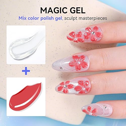 Miniatura 4 de Makartt Arte de uñas de gel 3D Gel de escultura 3D para arte de uñas, espejo, cromo, polvo de uñas, polaco, antojo, pintura metálica 3D, diseño de