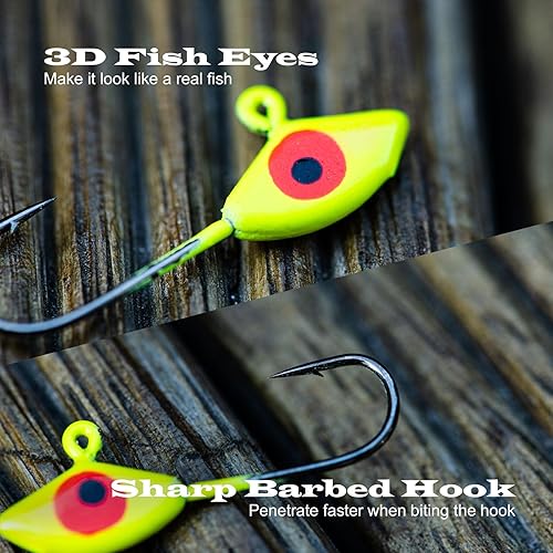 Miniatura 10 de Goture Kit de plantillas de pesca en hielo, señuelos de pesca en hielo, señuelos de jigging de pesca en hielo, plantillas de hielo cebo de pesca en