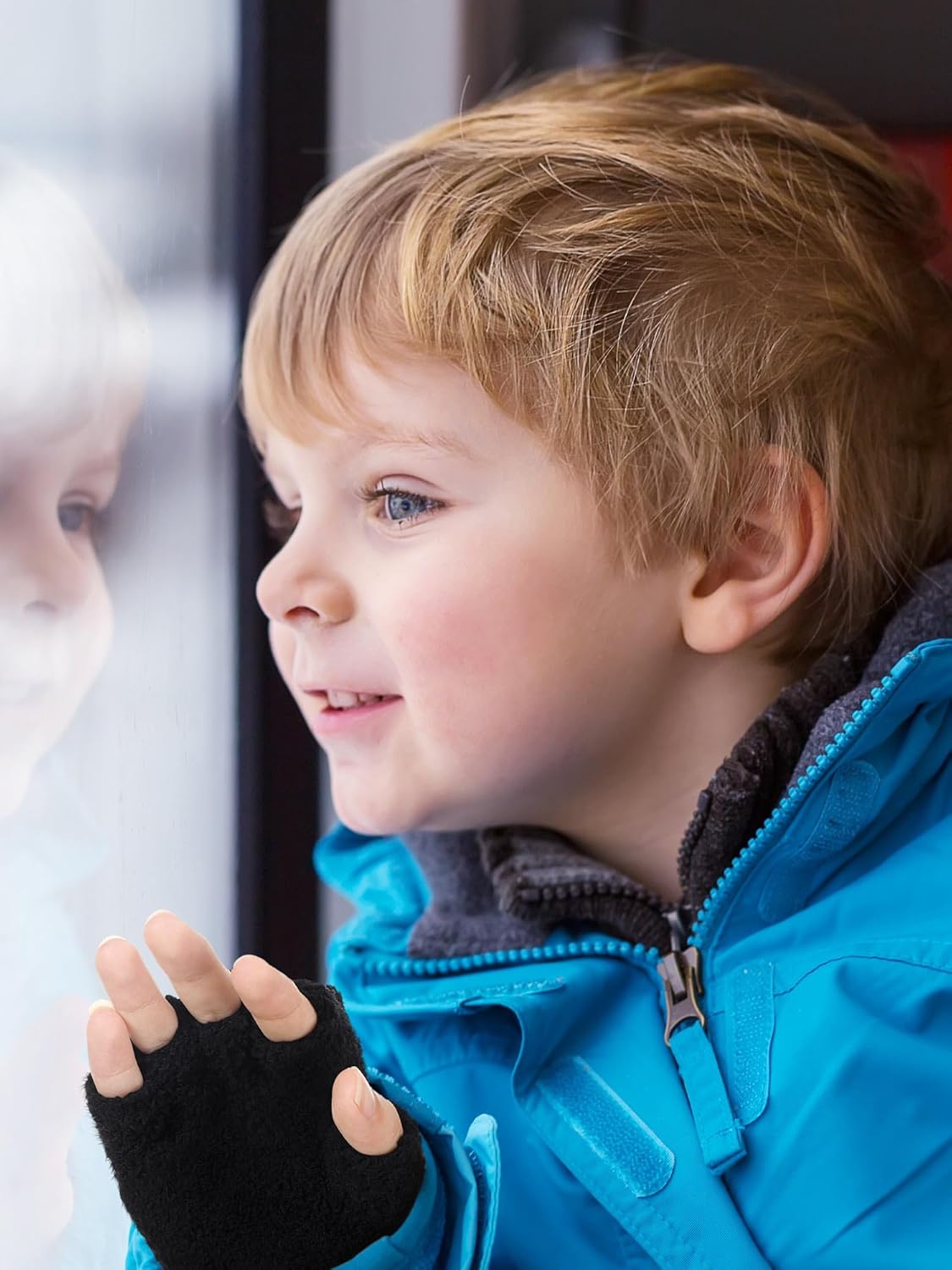 6 Pairs Kids Fingerless Gloves Winter Convertible Flip Top Gloves Warm Knitted Mitten with Cover for Toddler Boys Girl - Image 2