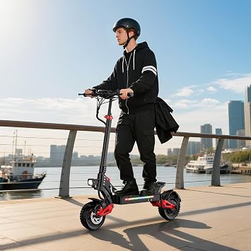 Electric Scooter Adults,1200/1600W Motor, 28/34 MPH Top Speed & 30/40 Miles Range, 48V 18/21AH Big Battery, 10/11 Off-Road Tire Folding E Scooter with Seat, Double Suspension & Braking Systems