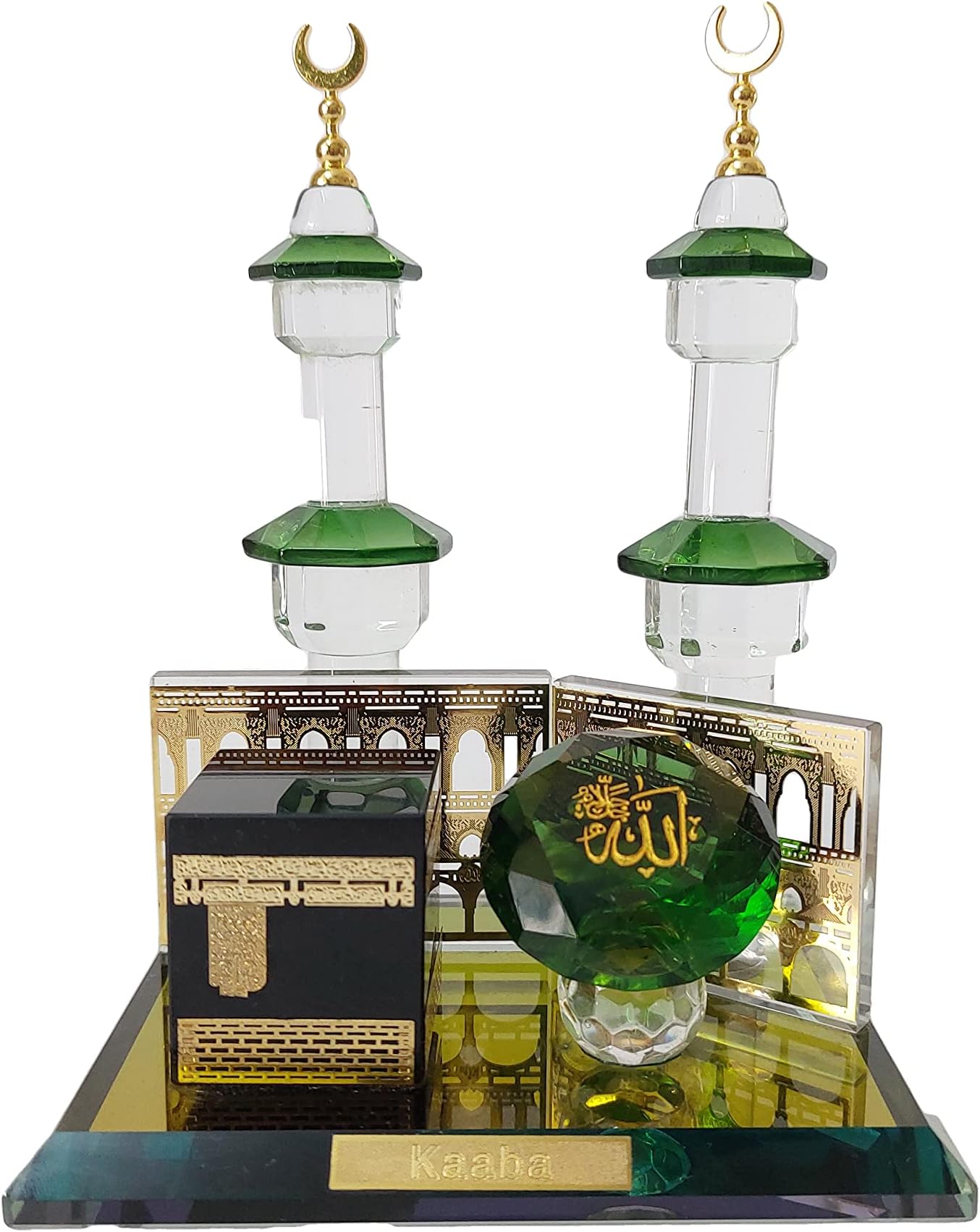 DigaNT Kabba Mecca Allah Crystal & Minaret Gold Plated Showpiece Idol Finguries Ideal for Home Décor Collectable | Office Décor Gift
