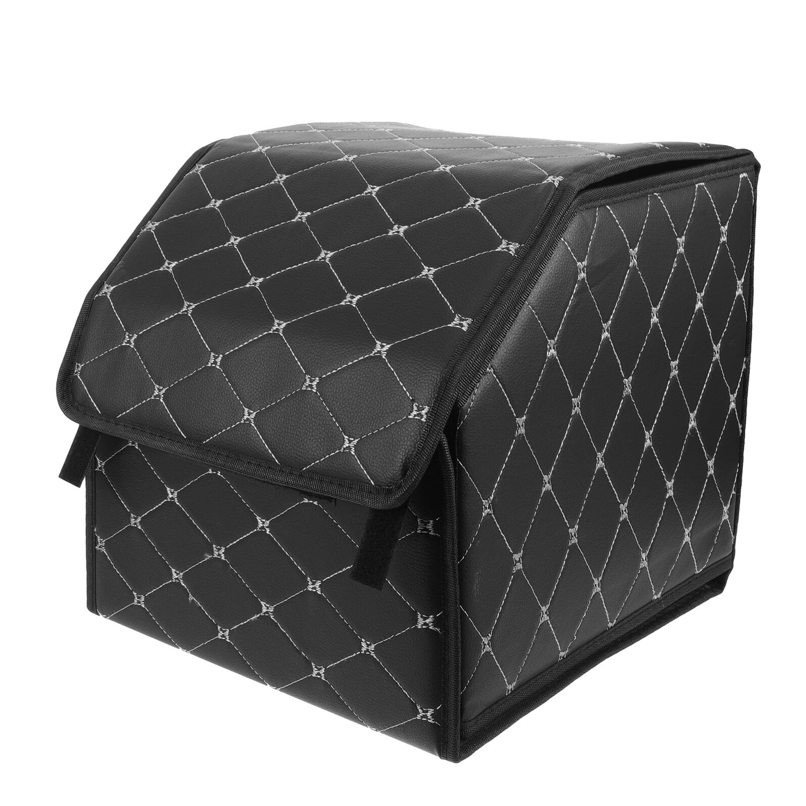Boîte de rangement coffre voiture pliable en cuir imperméable petit modèle noir